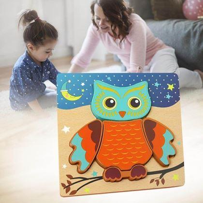 Obrázek z Dřevěné puzzle pro nejmenší - sova