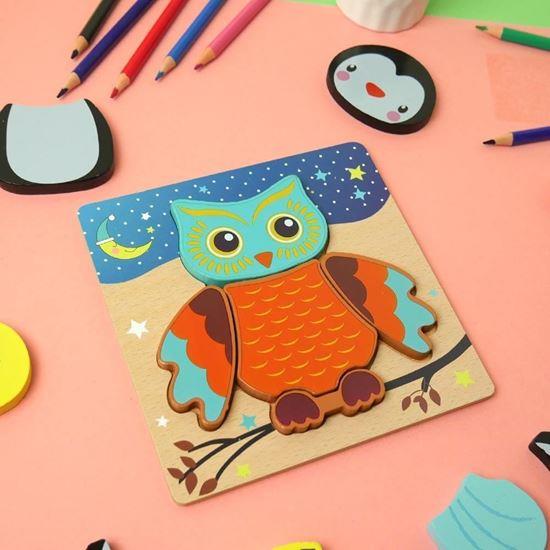 Obrázek z Dřevěné puzzle pro nejmenší - sova