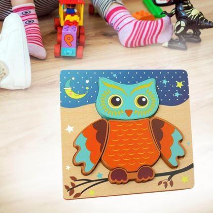 Obrázek z Dřevěné puzzle pro nejmenší - sova