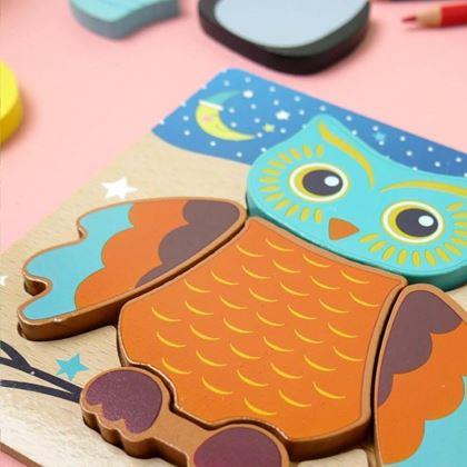 Obrázek z Dřevěné puzzle pro nejmenší - sova