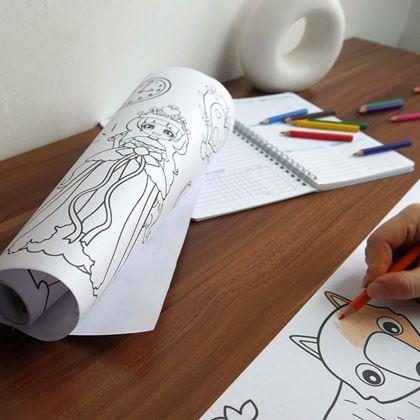 Obrázek z Lepitelné omalovánky v roli 3 m + pastelky - princezny