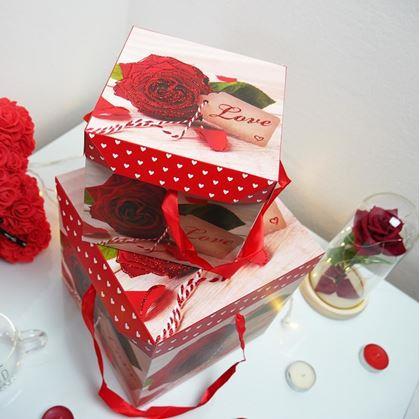 Obrázek z Dárková krabička 15 cm - valentýnská růže