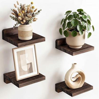 Obrázek z Dřevěná plovoucí polička na zeď
