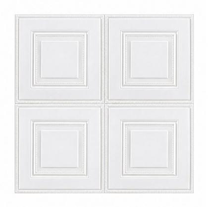 Obrázek z 3D kazetový obklad na zeď, 70x70 cm - bílý