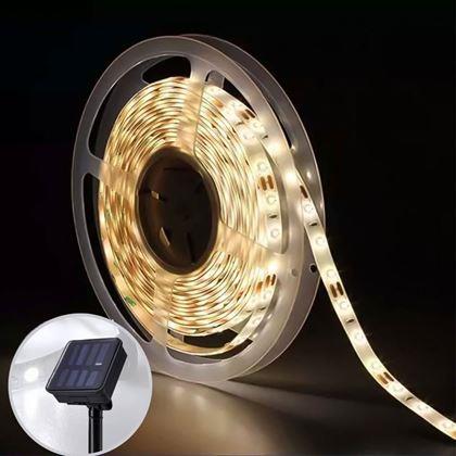 Obrázek z Solární LED páska 5 m - teplá bílá