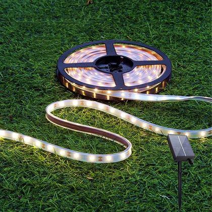 Obrázek z Solární LED páska 5 m - teplá bílá