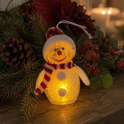 Obrázek z Vánoční LED svítící sněhulák - červený