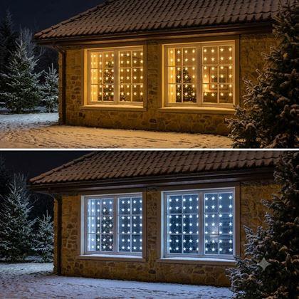 Obrázek z Vánoční světelný LED závěs s hvězdami do oken - teplé světlo