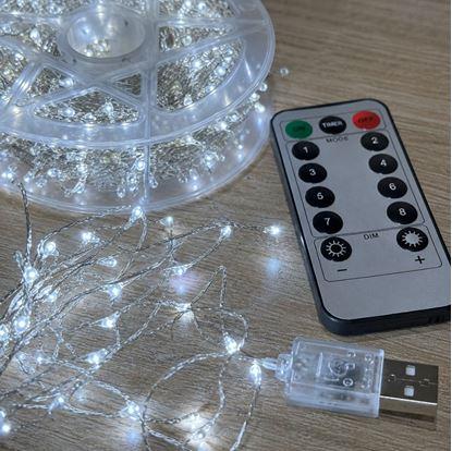 Obrázek Vánoční LED řetěz 20 m s dálkovým ovládáním