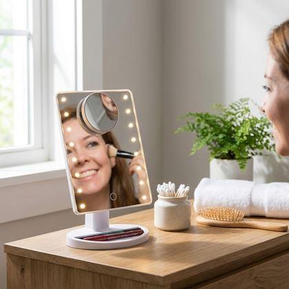 Obrázek z Kosmetické zvětšovací zrcátko 22 LED diod