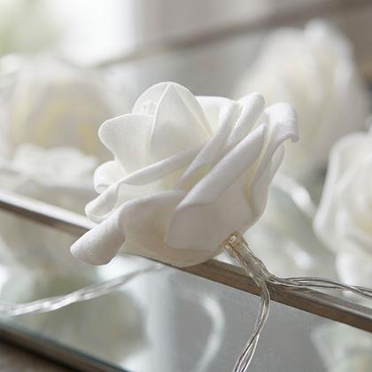 Obrázek z LED světelný řetěz na baterie s růžičkami – 20 květů