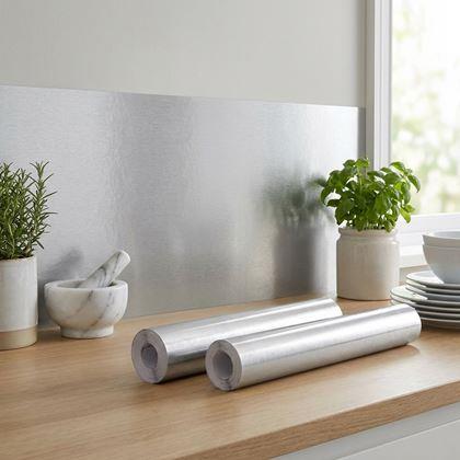 Obrázek z Samolepicí metalická tapeta, 60 cm x 2 m - Stříbrná