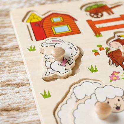 Obrázek z Dřevěná vkládačka - zvířátka na farmě